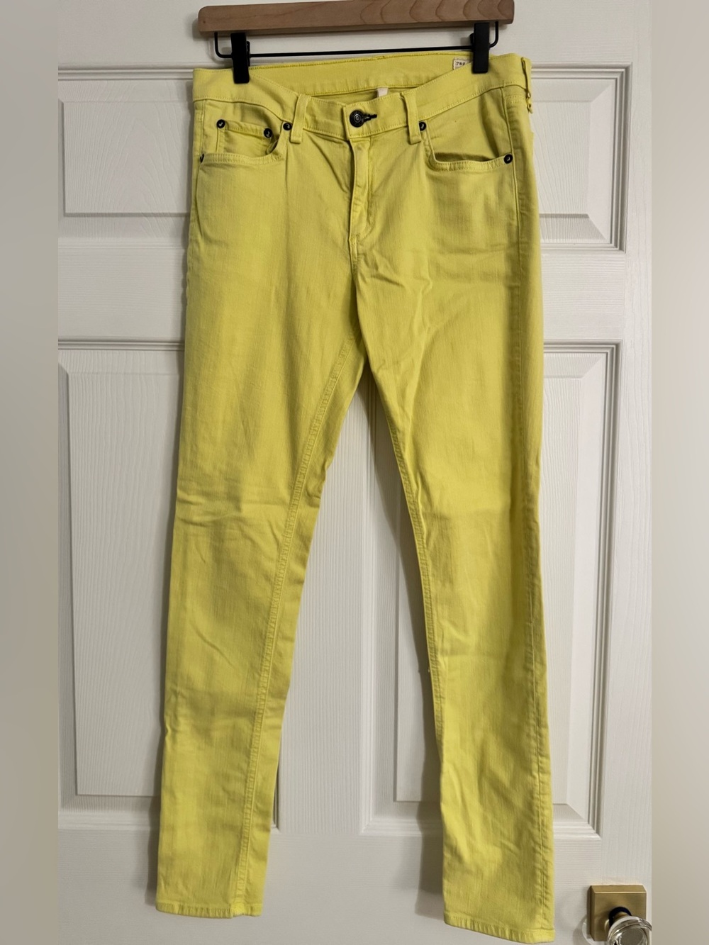 Rag & Bone Skinny Jeans 30 Citron Yellow Stretch Denim Mid Rise